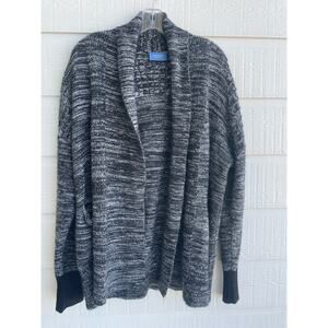 Simply Vera open front cardigan gray and black LG